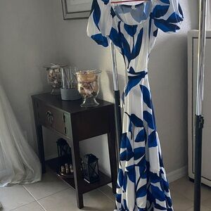 Women’s long floral print off shoulder dress